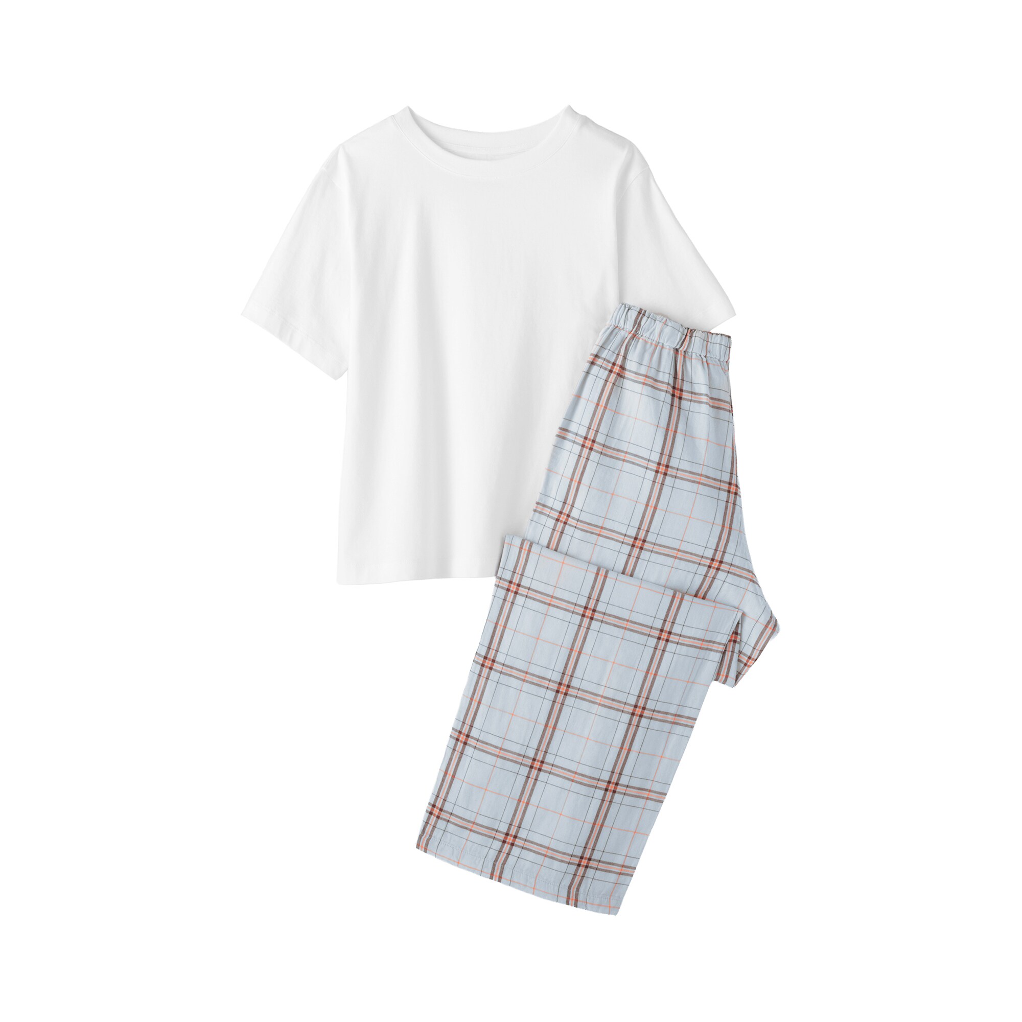 婦人　二重ガーゼ　半袖ルームウェアセット