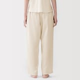 婦人　なめらかサテン　ロングパンツ