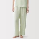 婦人　なめらかサテン　ロングパンツ