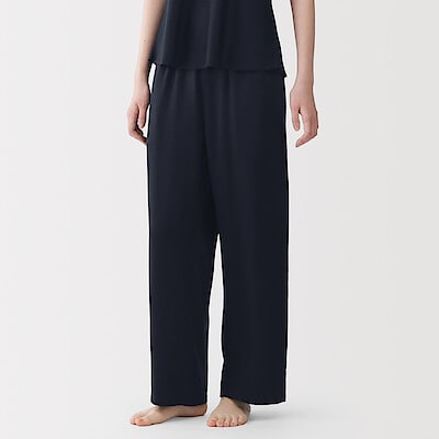 婦人　なめらかサテン　ロングパンツ
