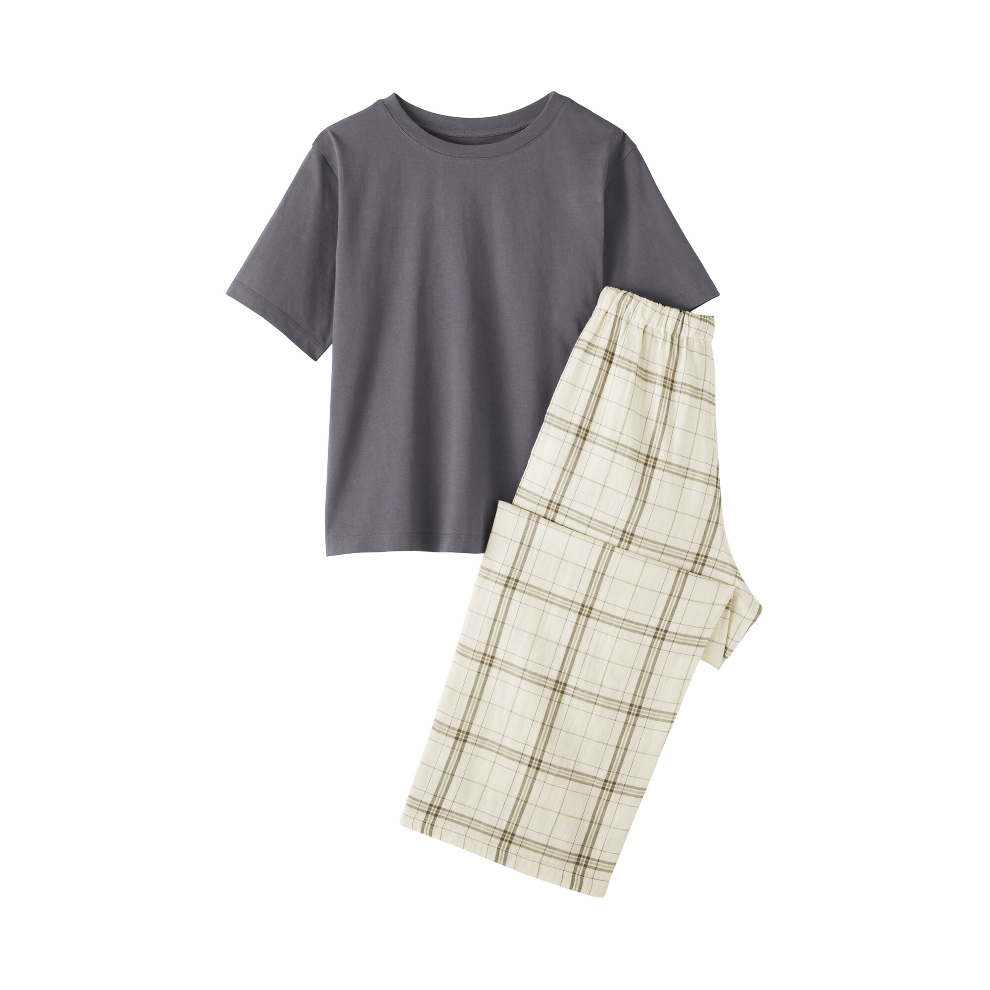 婦人　二重ガーゼ　半袖ルームウェアセット