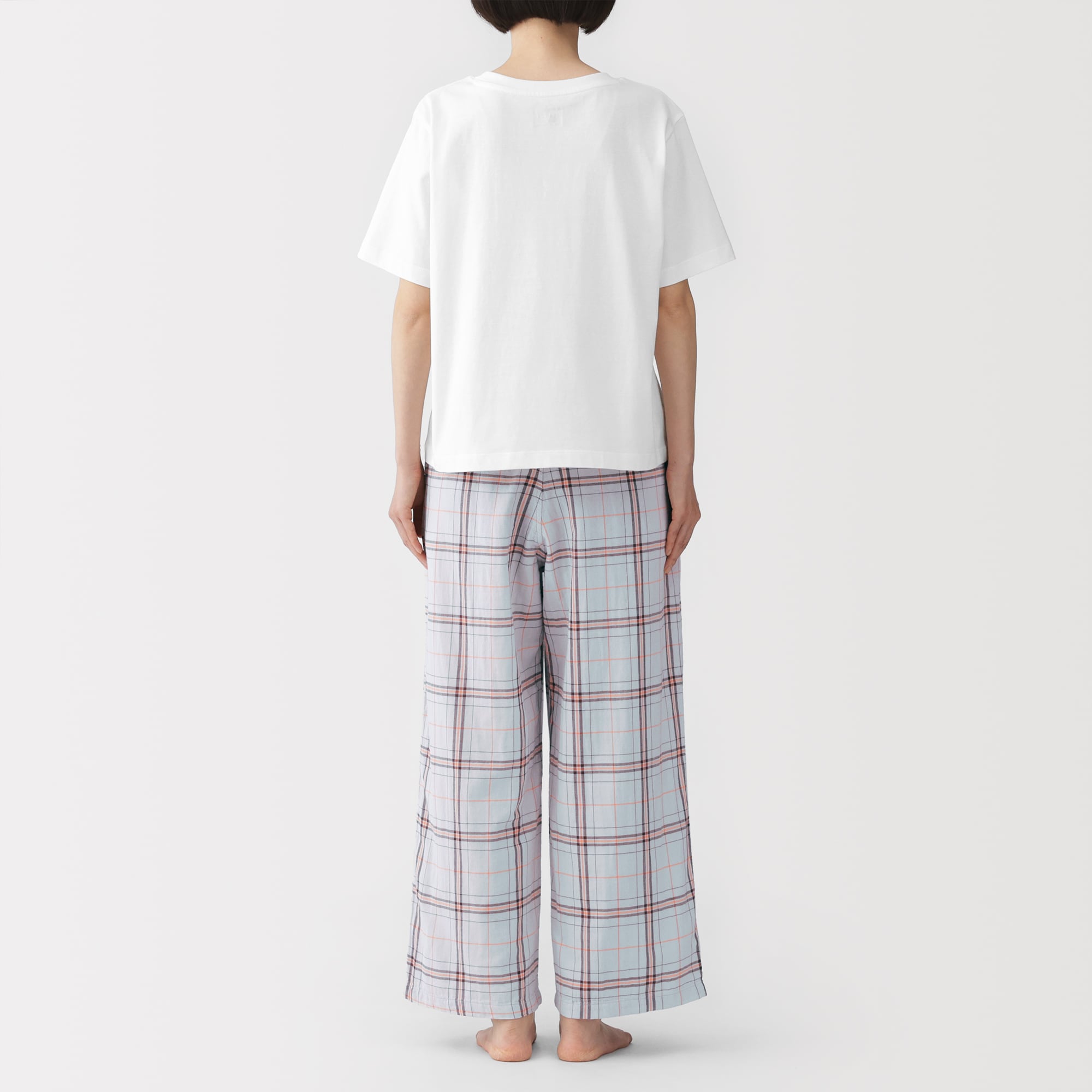 婦人　二重ガーゼ　半袖ルームウェアセット