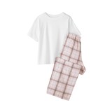 婦人　二重ガーゼ　半袖ルームウェアセット