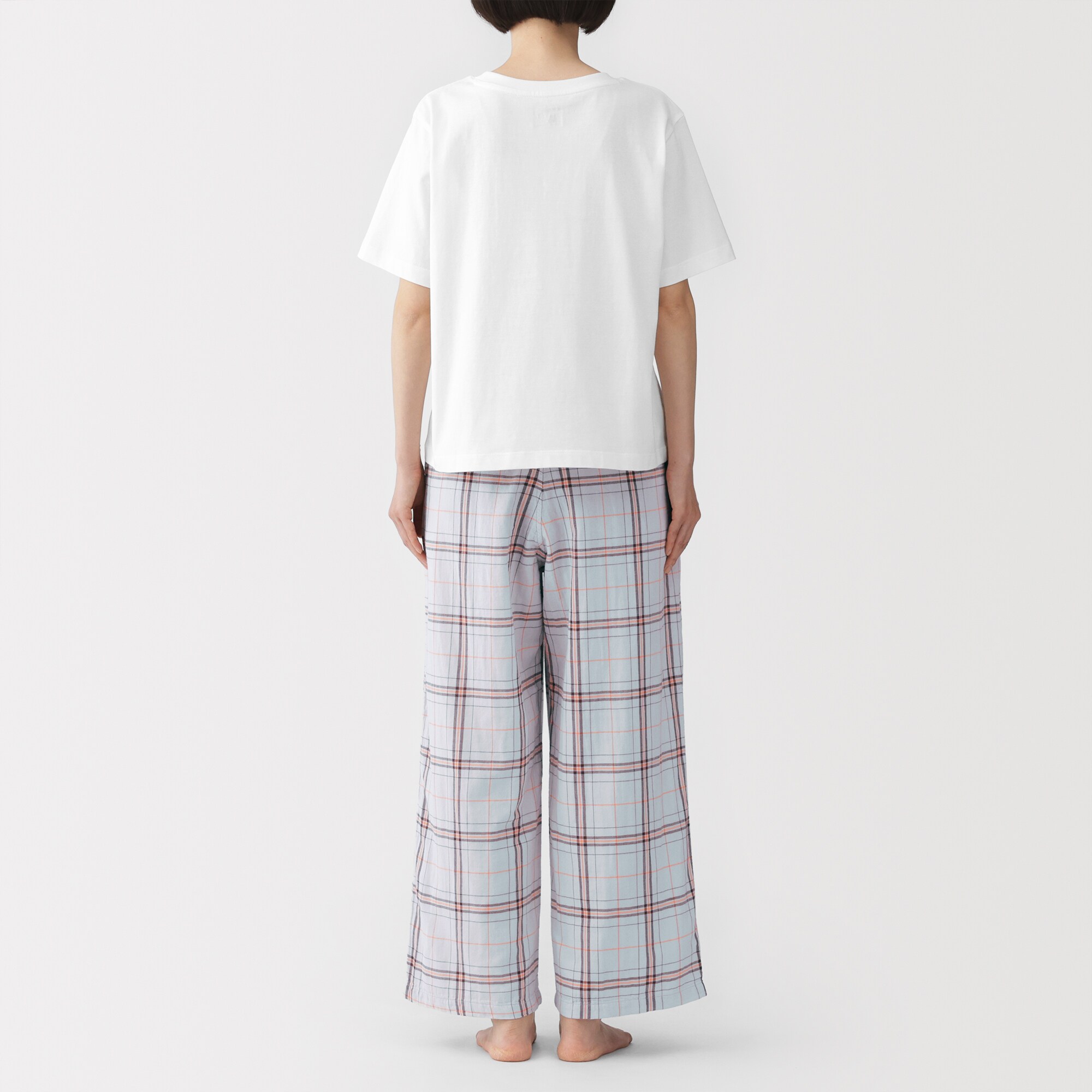 婦人　二重ガーゼ　半袖ルームウェアセット