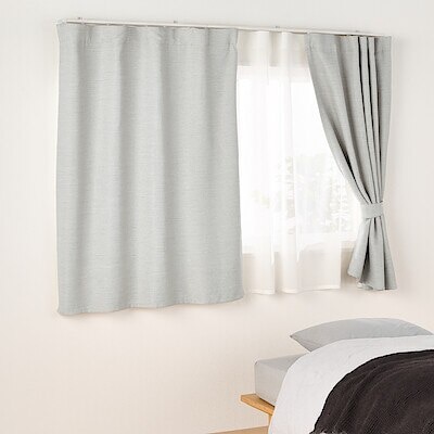 【遮光１～２級】防炎・遮光性　二重織りノンプリーツカーテン