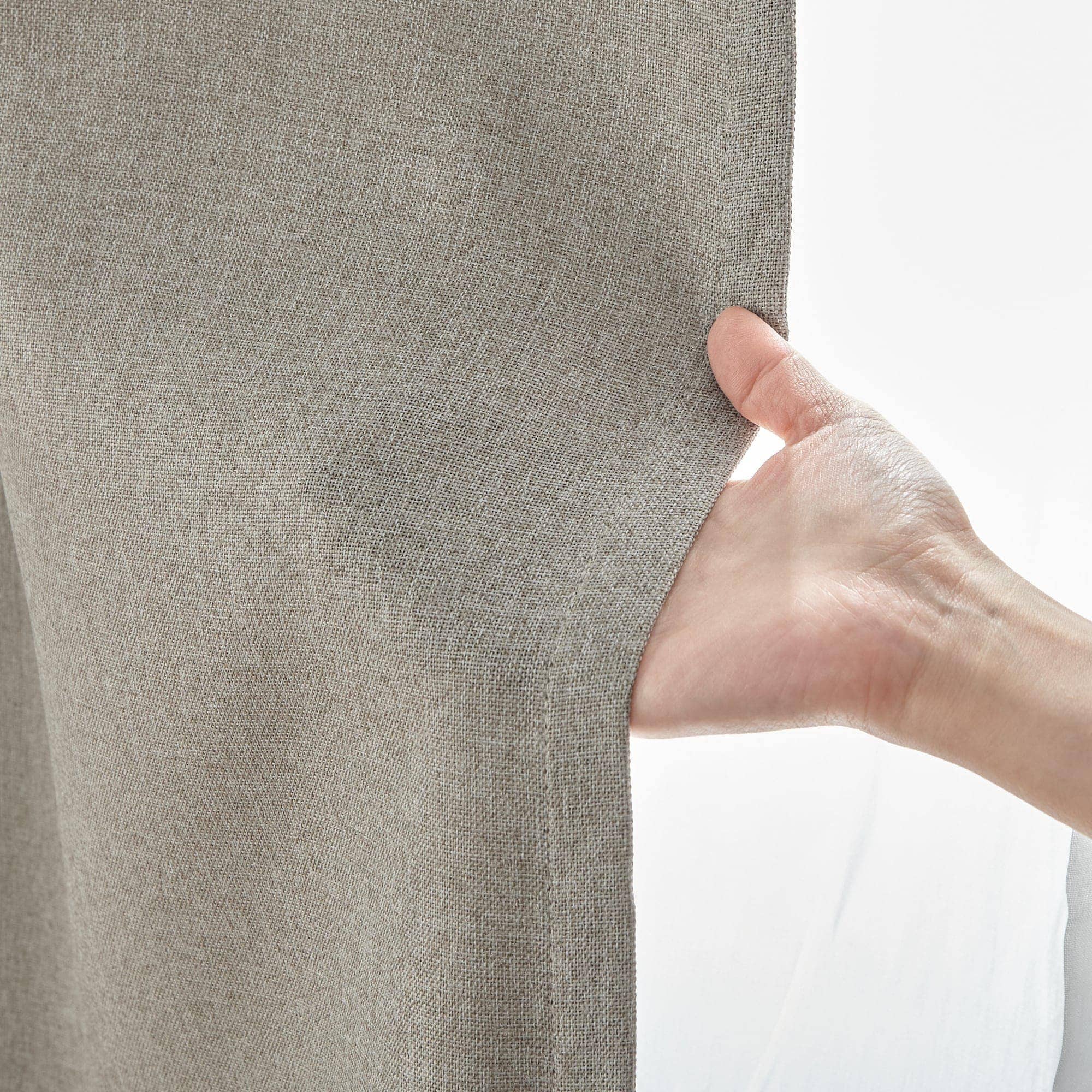 防炎・遮光性　ドビー織りノンプリーツカーテン