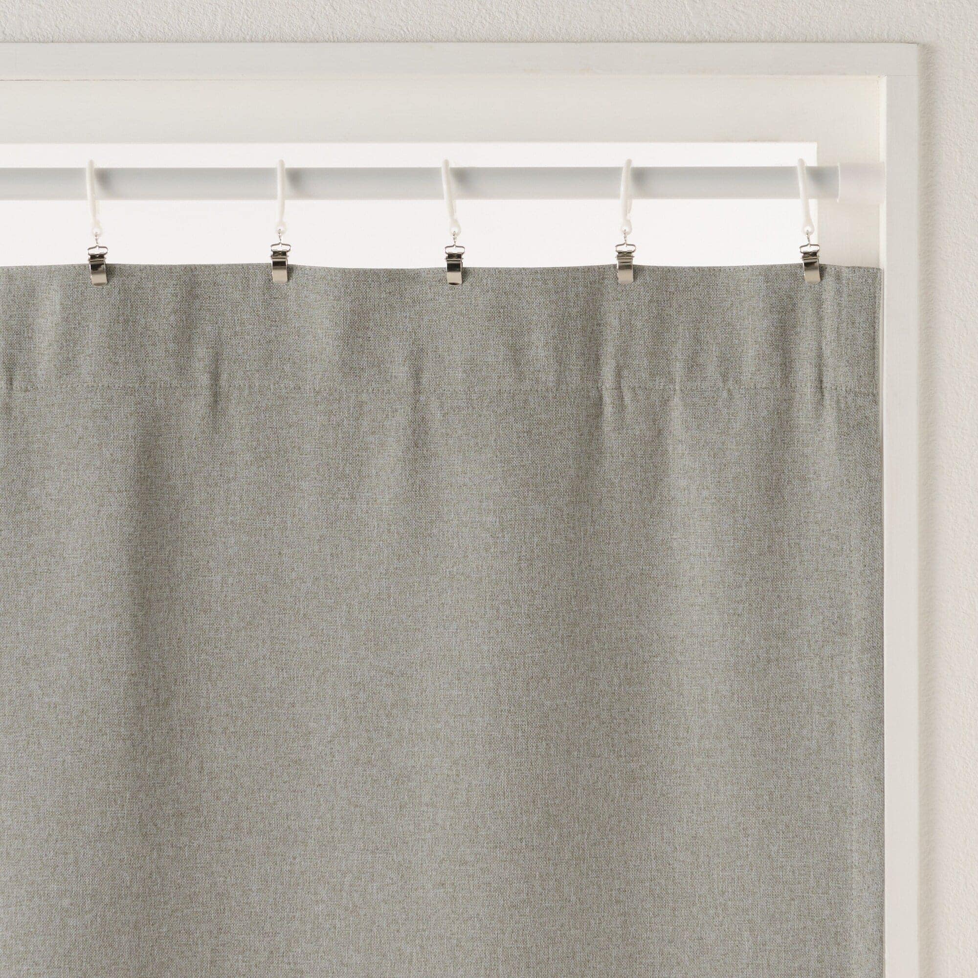 防炎・遮光性　ドビー織りノンプリーツカーテン