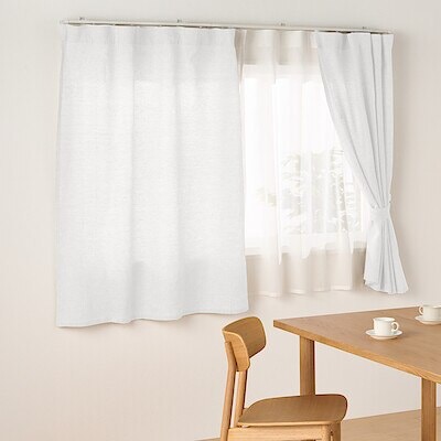 麻平織ノンプリーツカーテン