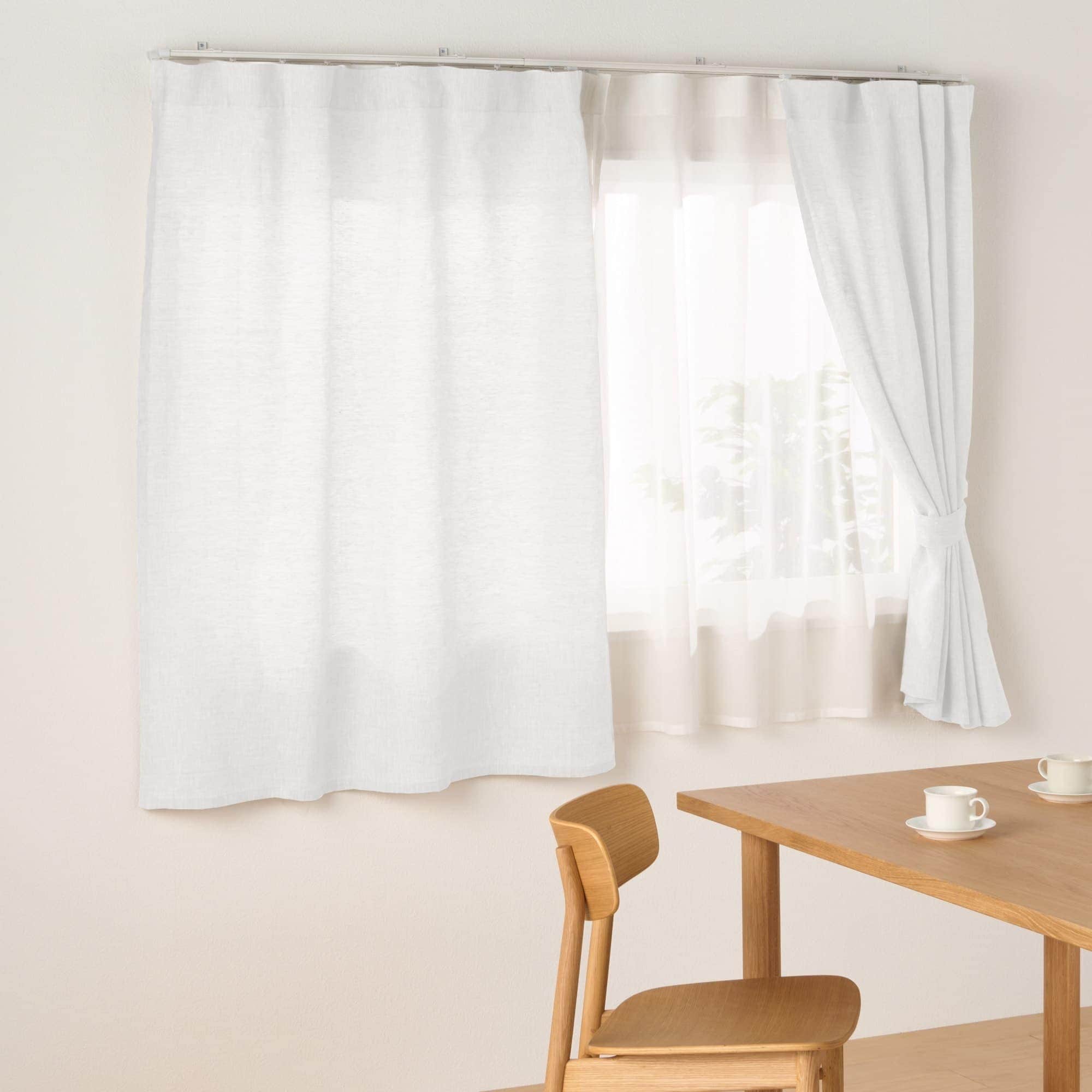 麻平織ノンプリーツカーテン