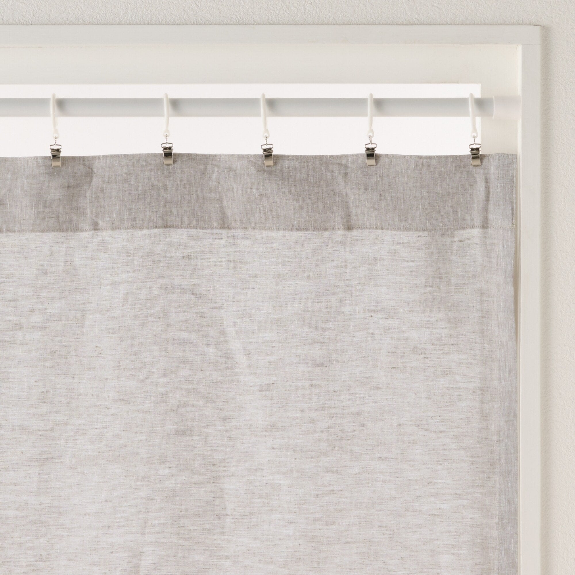 麻平織ノンプリーツカーテン