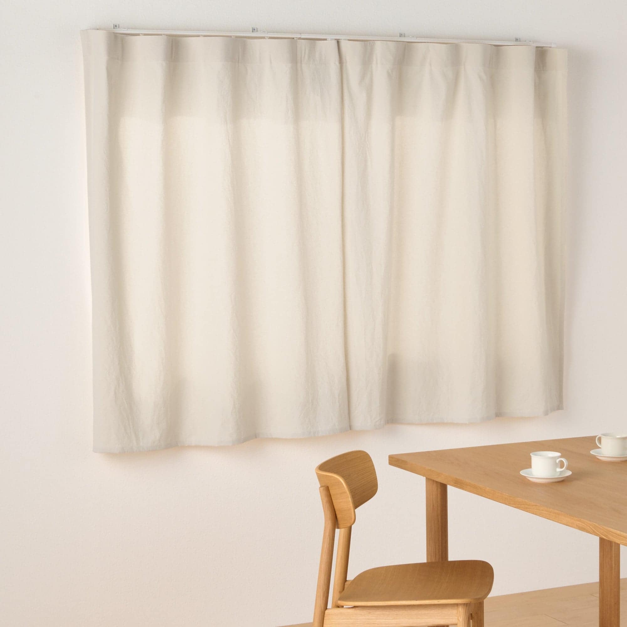 綿洗いざらし平織ノンプリーツカーテン