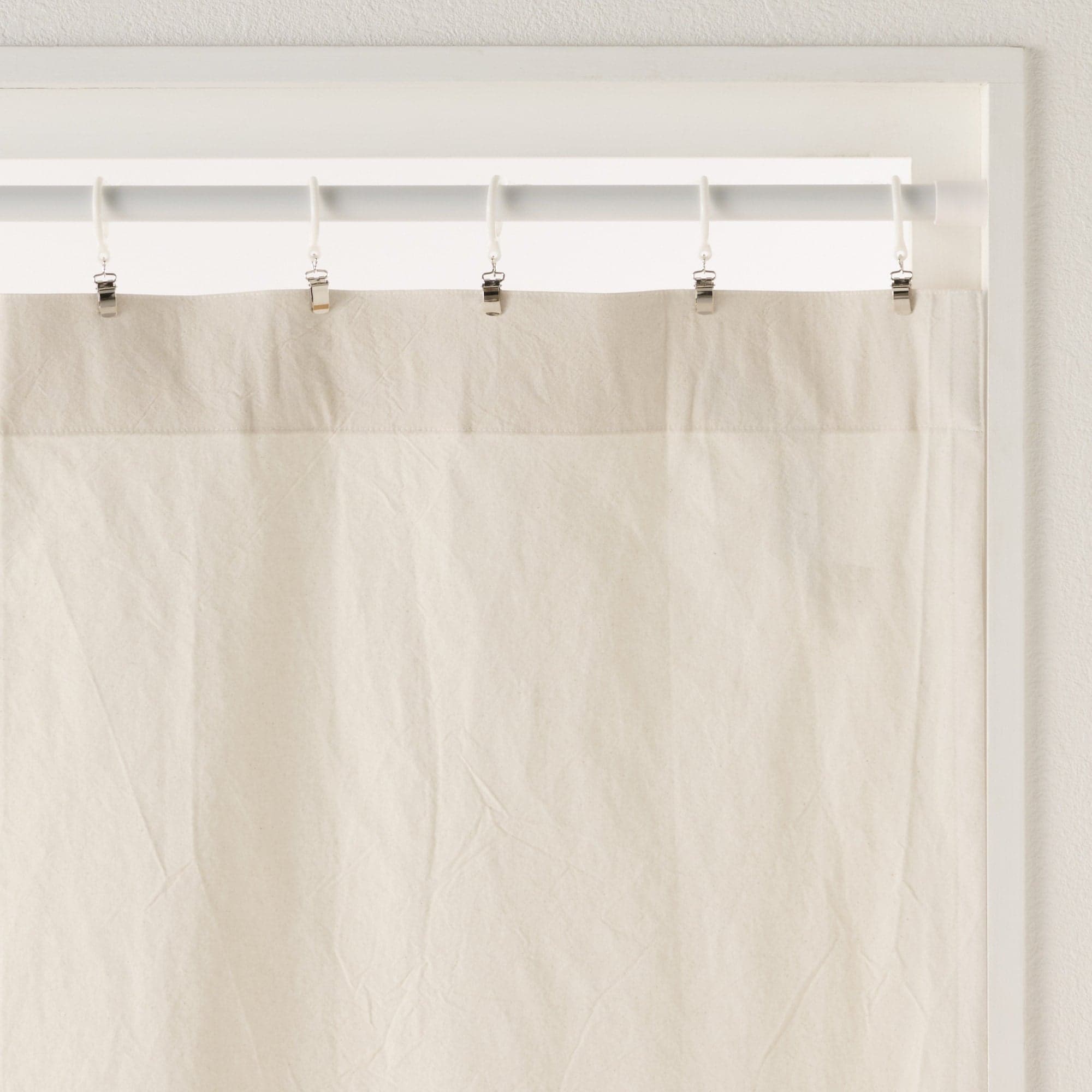 綿洗いざらし平織ノンプリーツカーテン