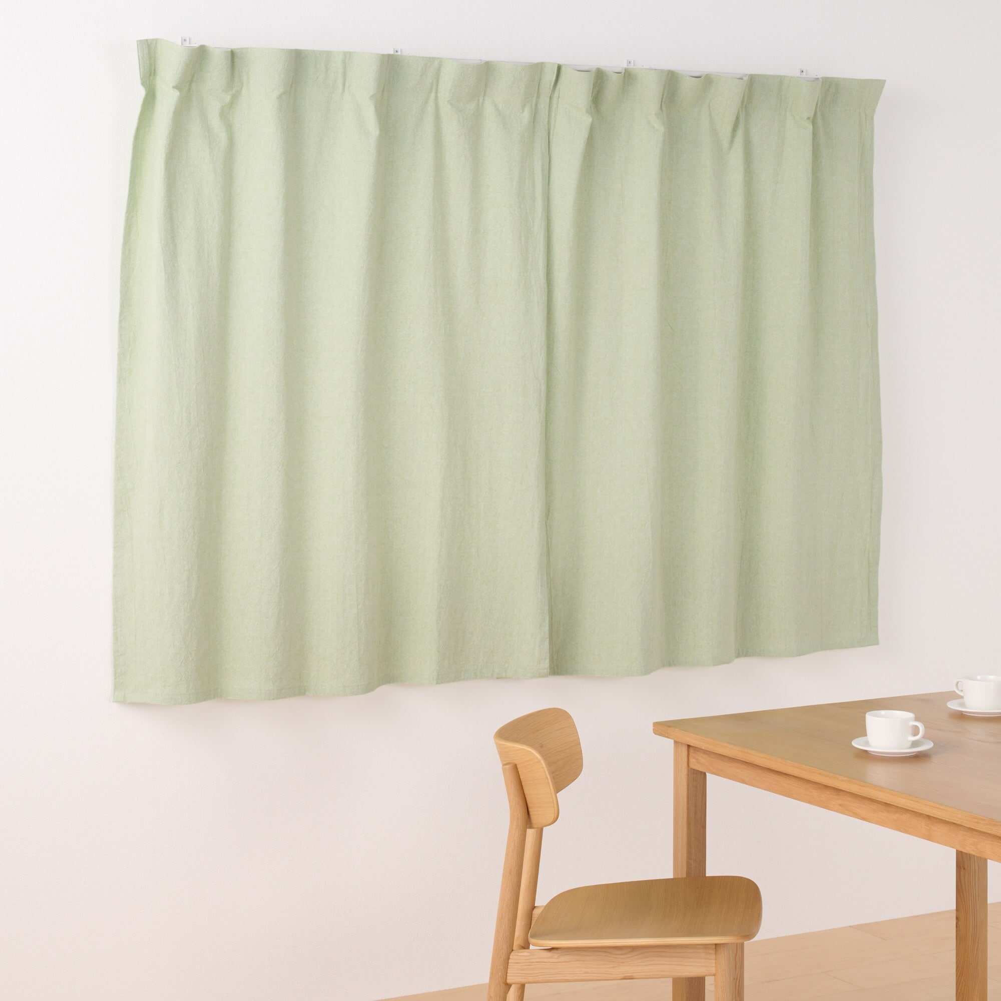 綿洗いざらし平織ノンプリーツカーテン