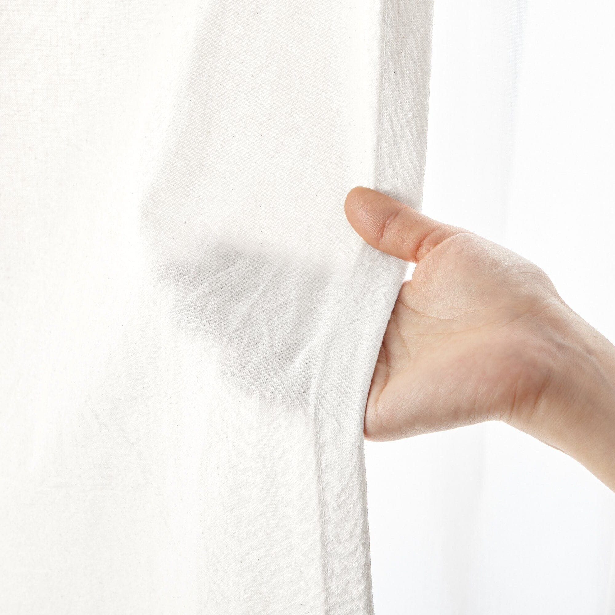 綿洗いざらし平織ノンプリーツカーテン