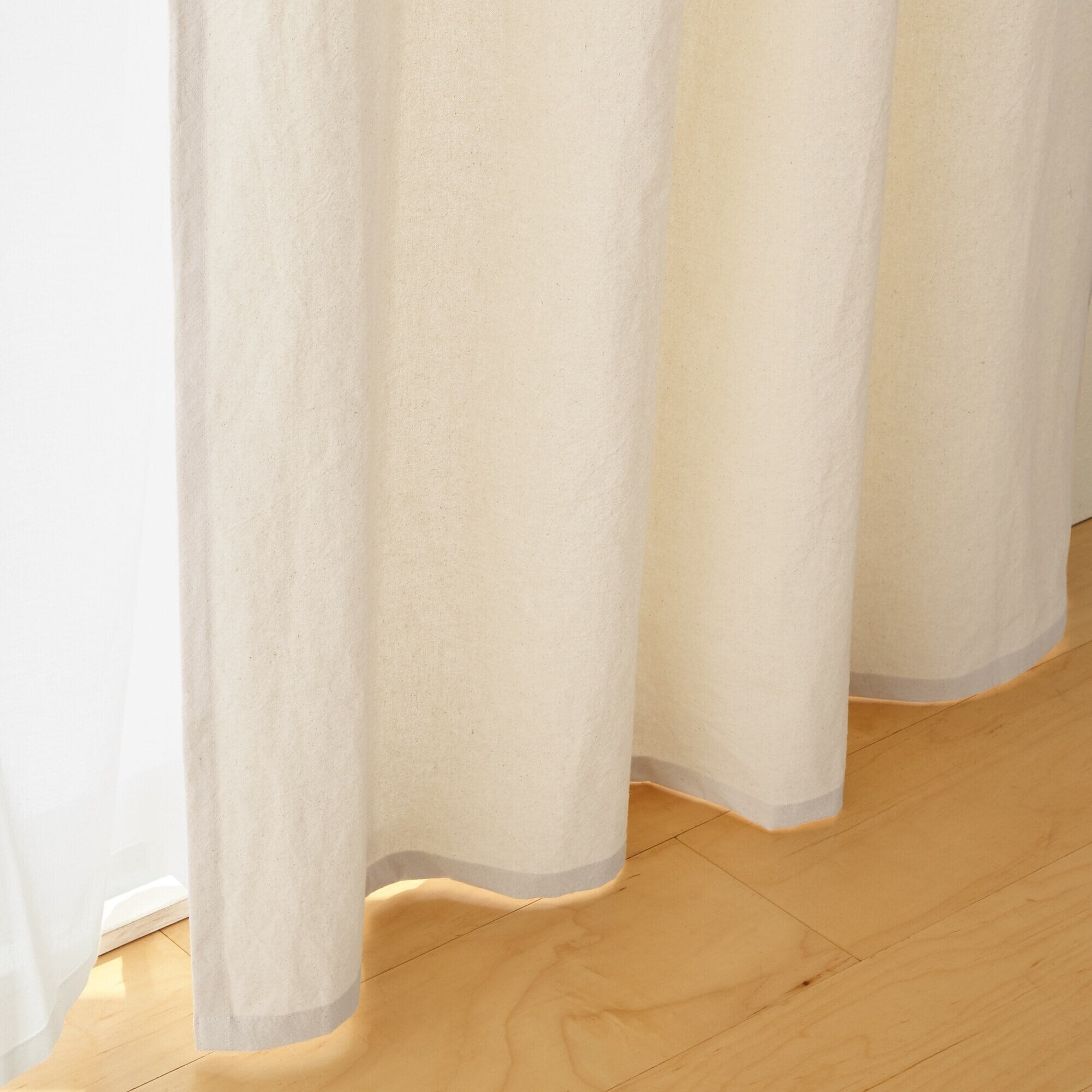 綿洗いざらし平織ノンプリーツカーテン