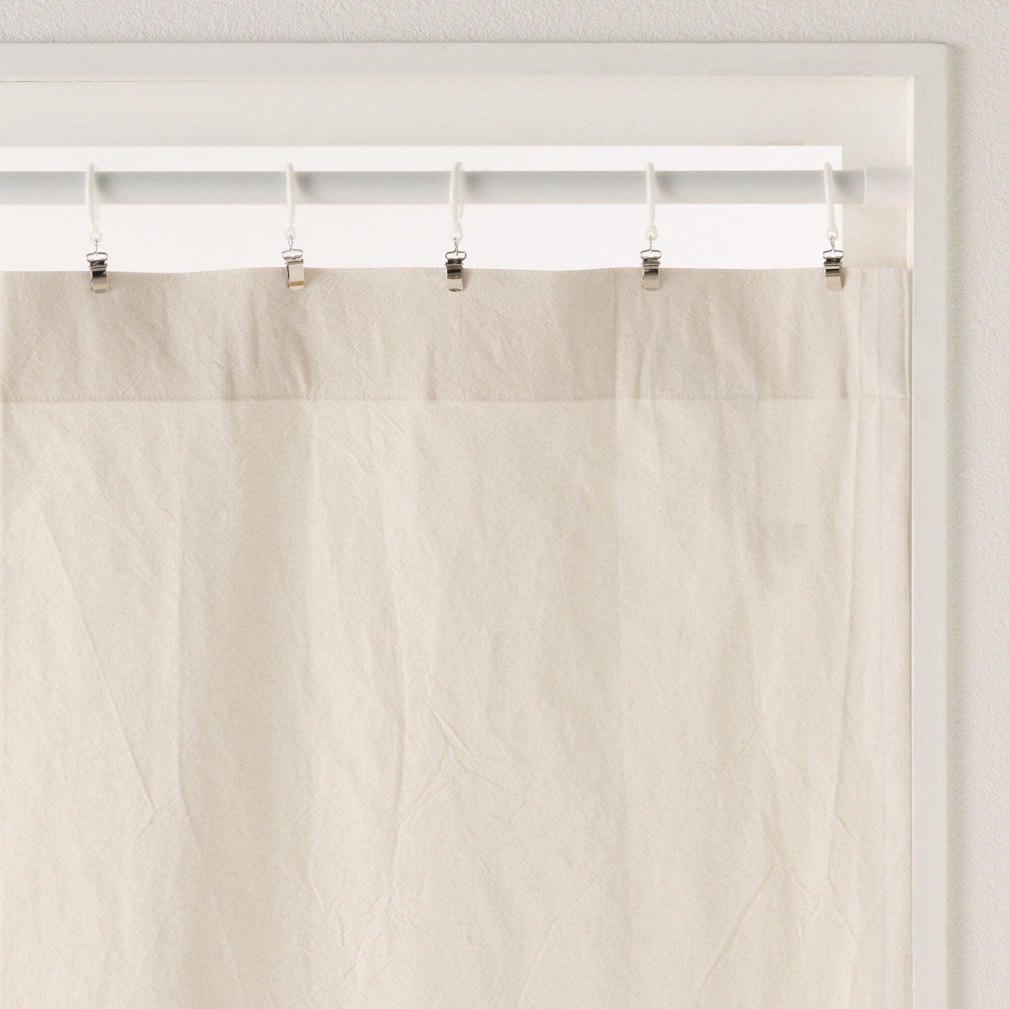 綿洗いざらし平織ノンプリーツカーテン