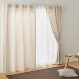 綿洗いざらし平織ノンプリーツカーテン