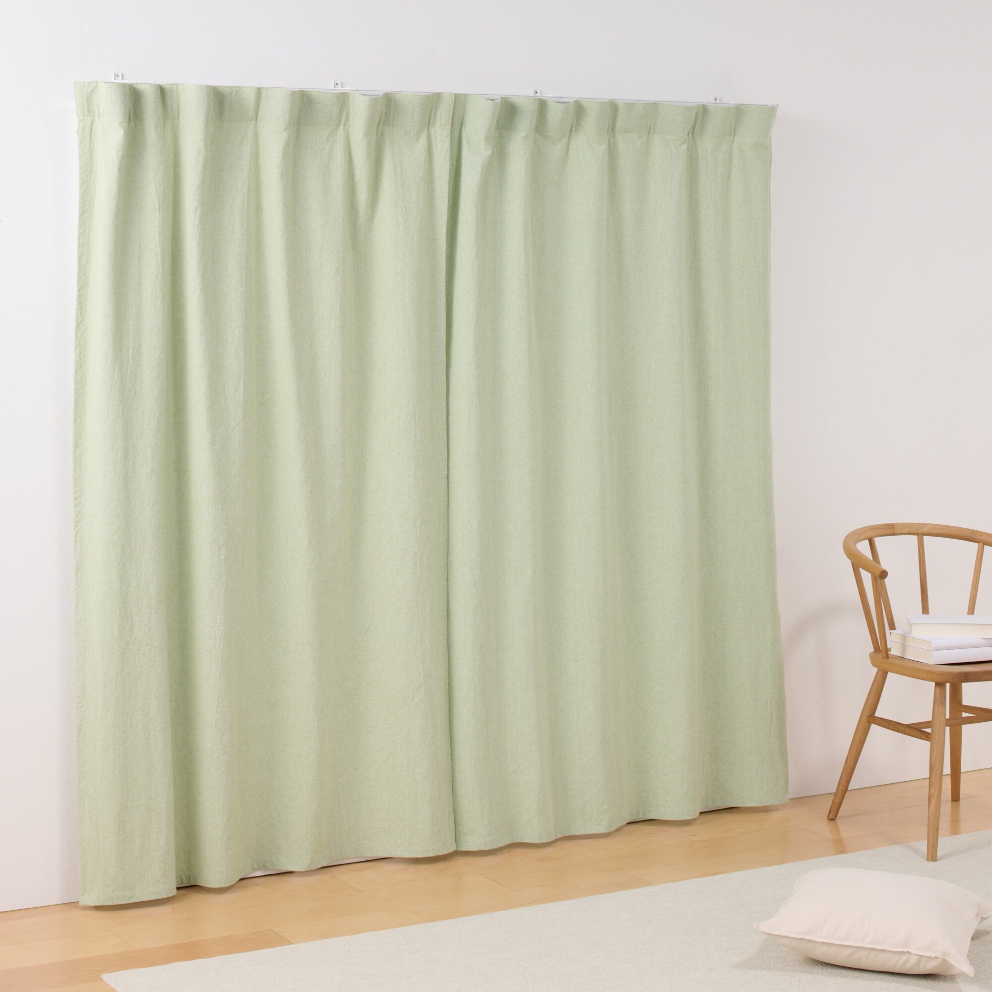綿洗いざらし平織ノンプリーツカーテン