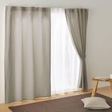 綿洗いざらし平織ノンプリーツカーテン