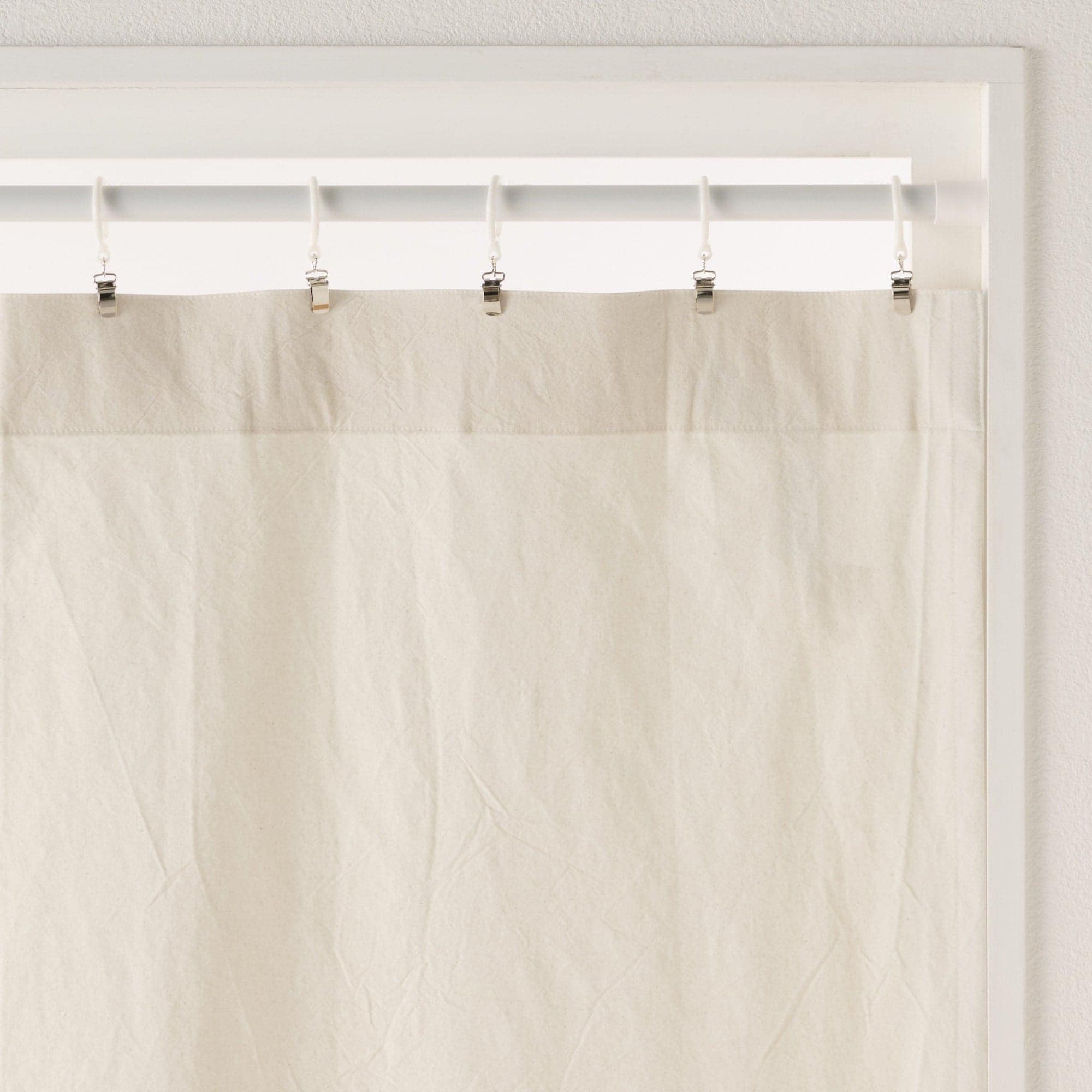 綿洗いざらし平織ノンプリーツカーテン