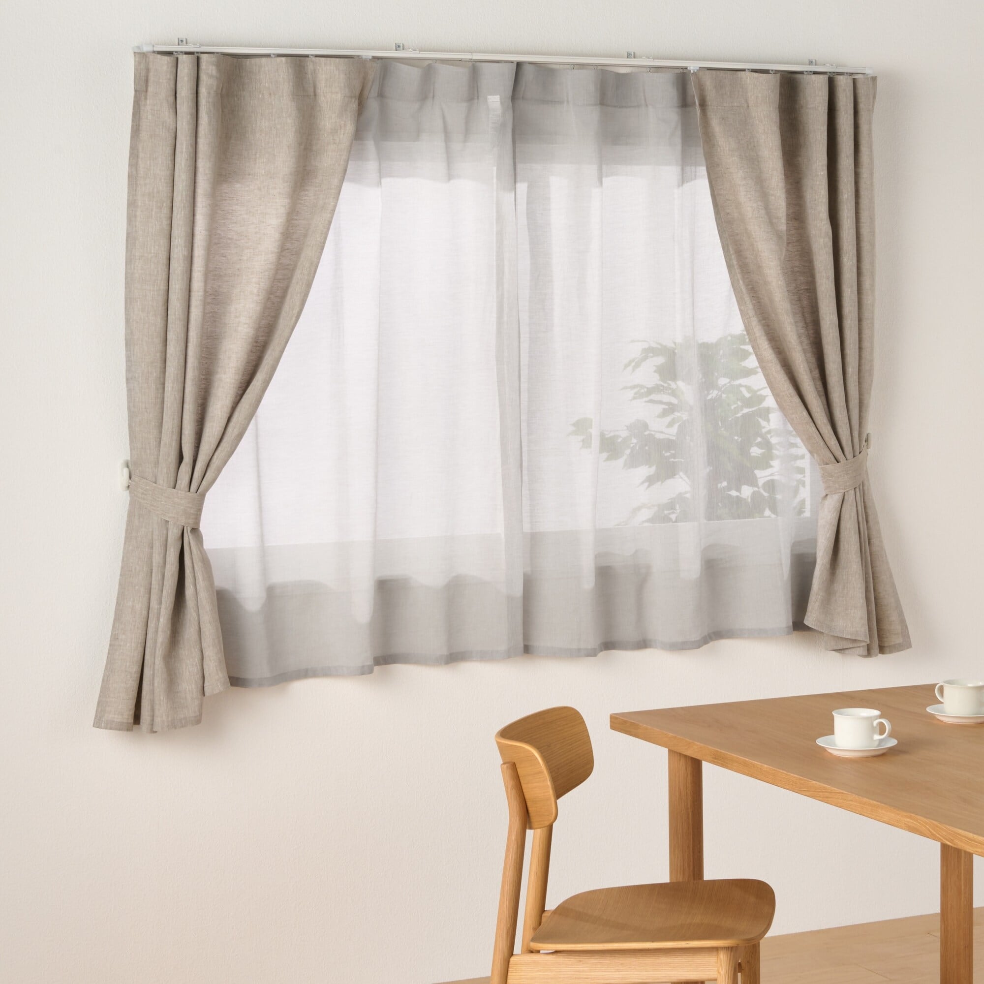 綿ボイルノンプリーツレースカーテン