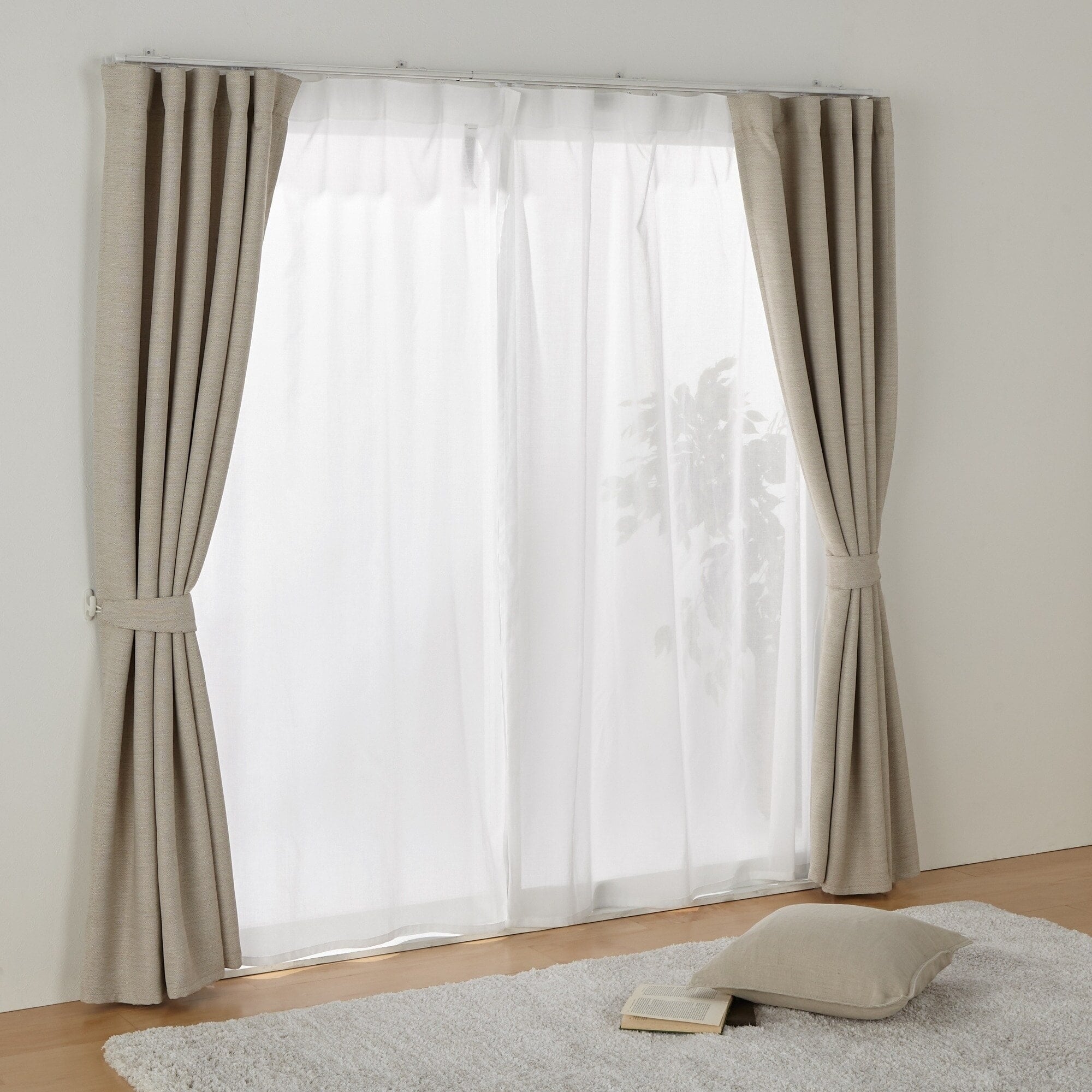 綿ボイルノンプリーツレースカーテン