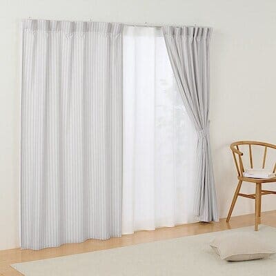 再生ポリエステル使い　ノンプリーツカーテン