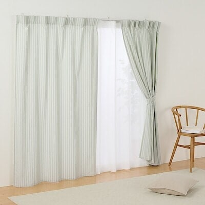 再生ポリエステル使い　ノンプリーツカーテン