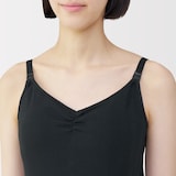 婦人　コットン混パターンメッシュ授乳に便利なブラキャミソール