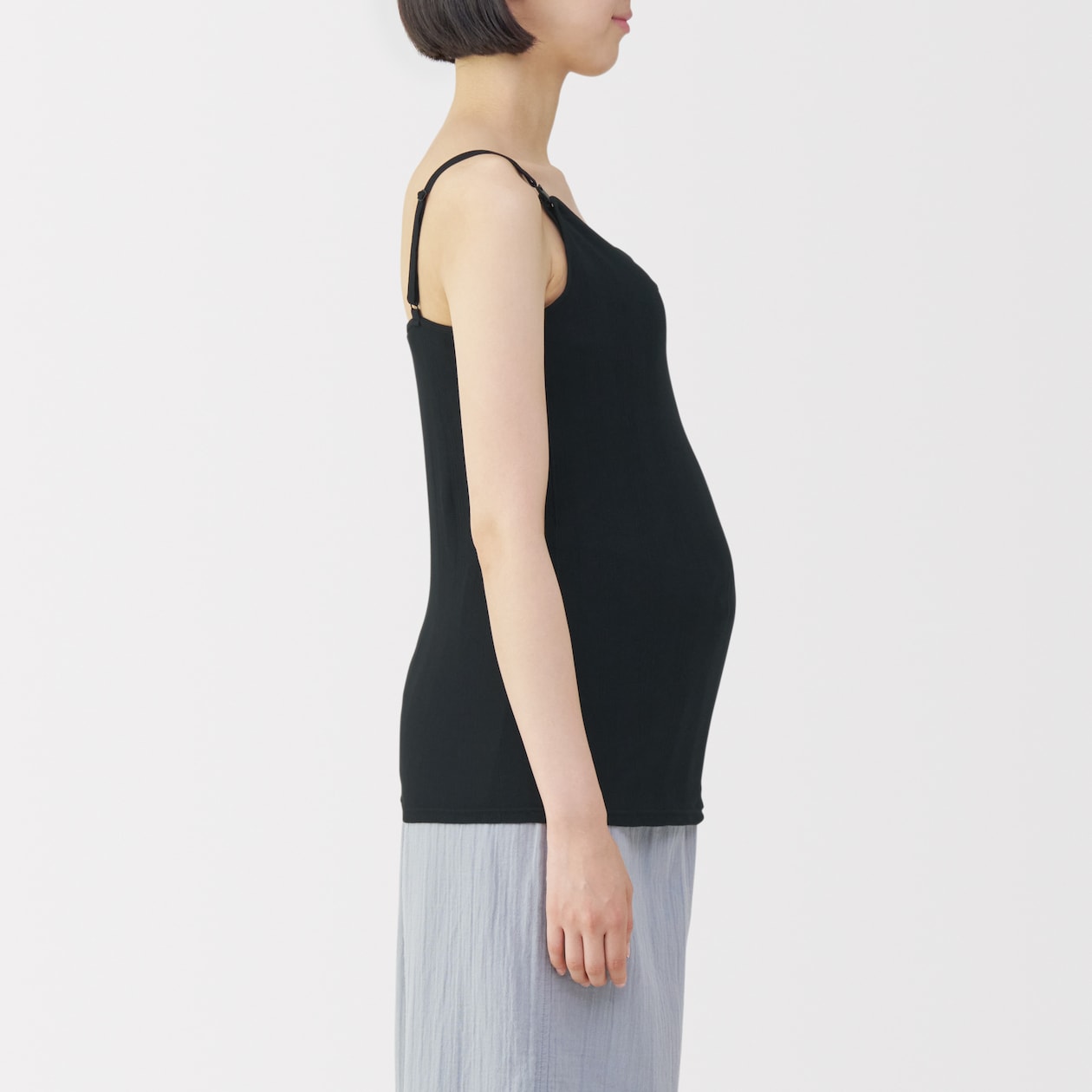 婦人　コットン混パターンメッシュ授乳に便利なブラキャミソール