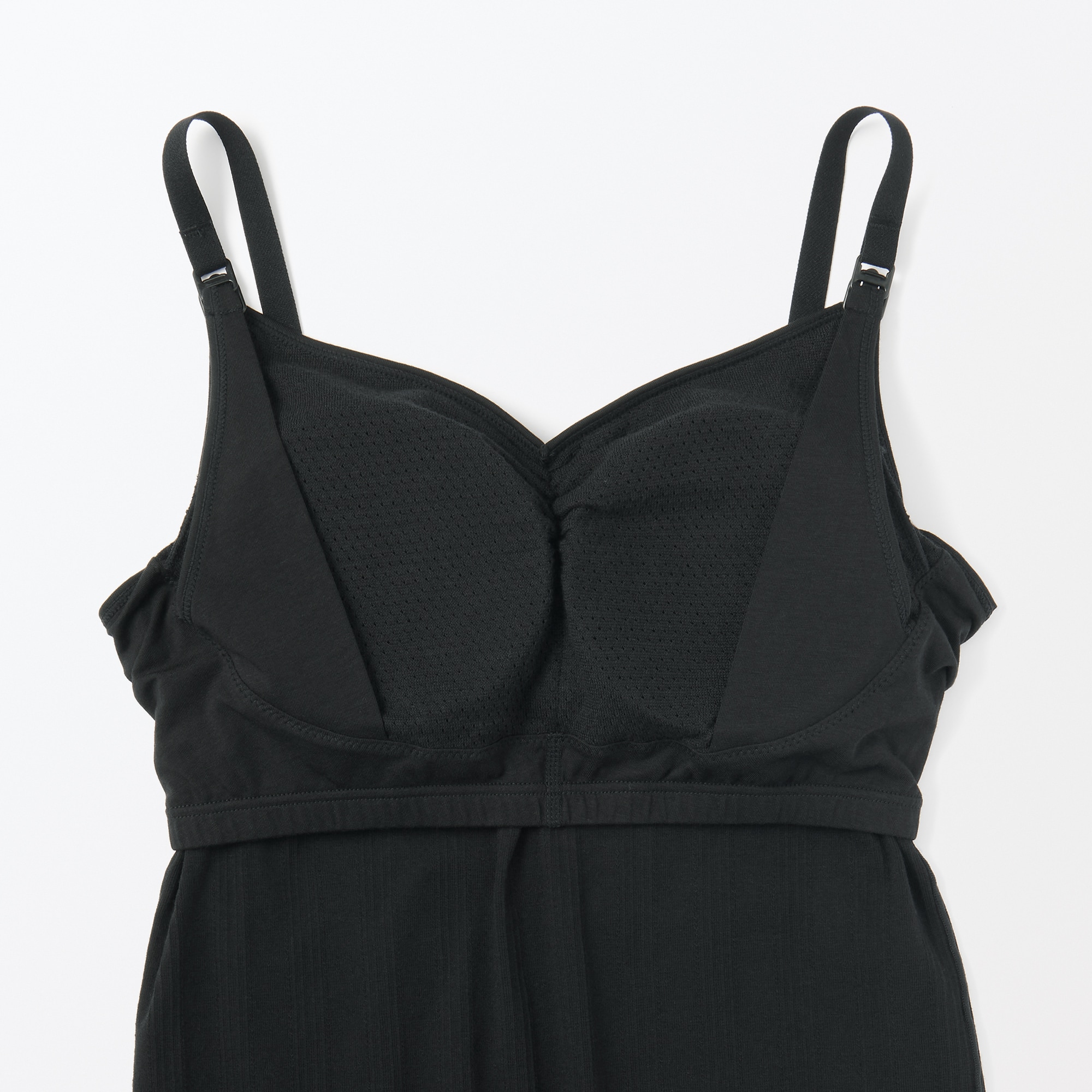 婦人　コットン混パターンメッシュ授乳に便利なブラキャミソール