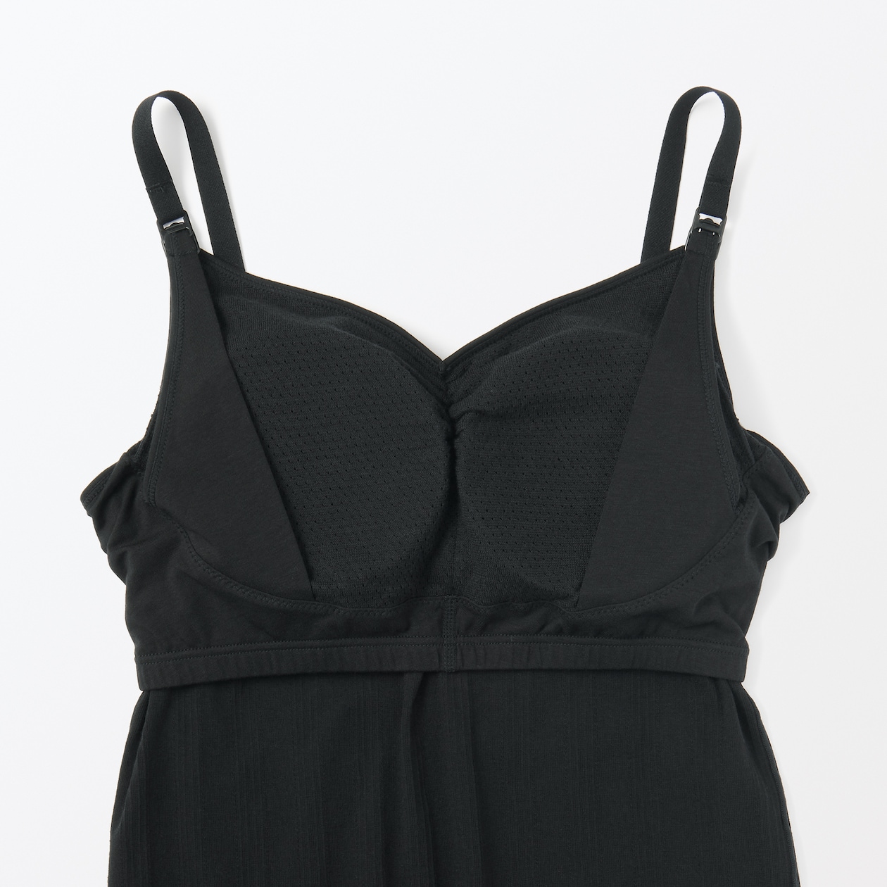 婦人　コットン混パターンメッシュ授乳に便利なブラキャミソール