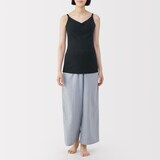 婦人　コットン混パターンメッシュ授乳に便利なブラキャミソール