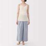 婦人　コットン混パターンメッシュ授乳に便利なブラキャミソール