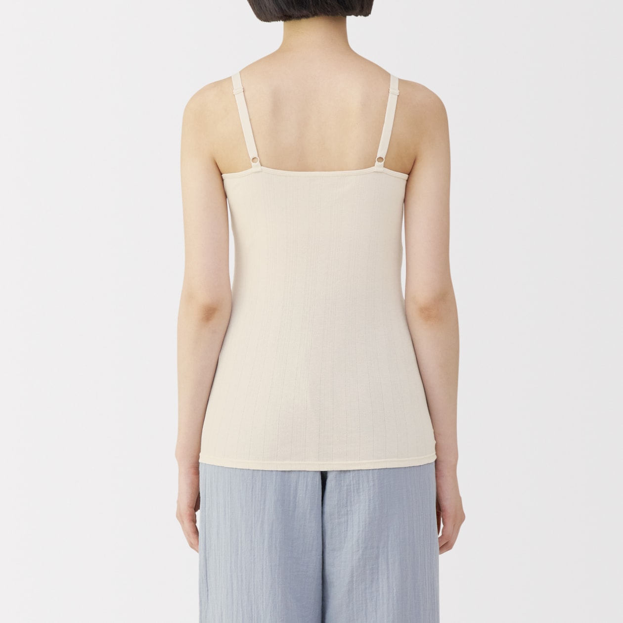 婦人　コットン混パターンメッシュ授乳に便利なブラキャミソール