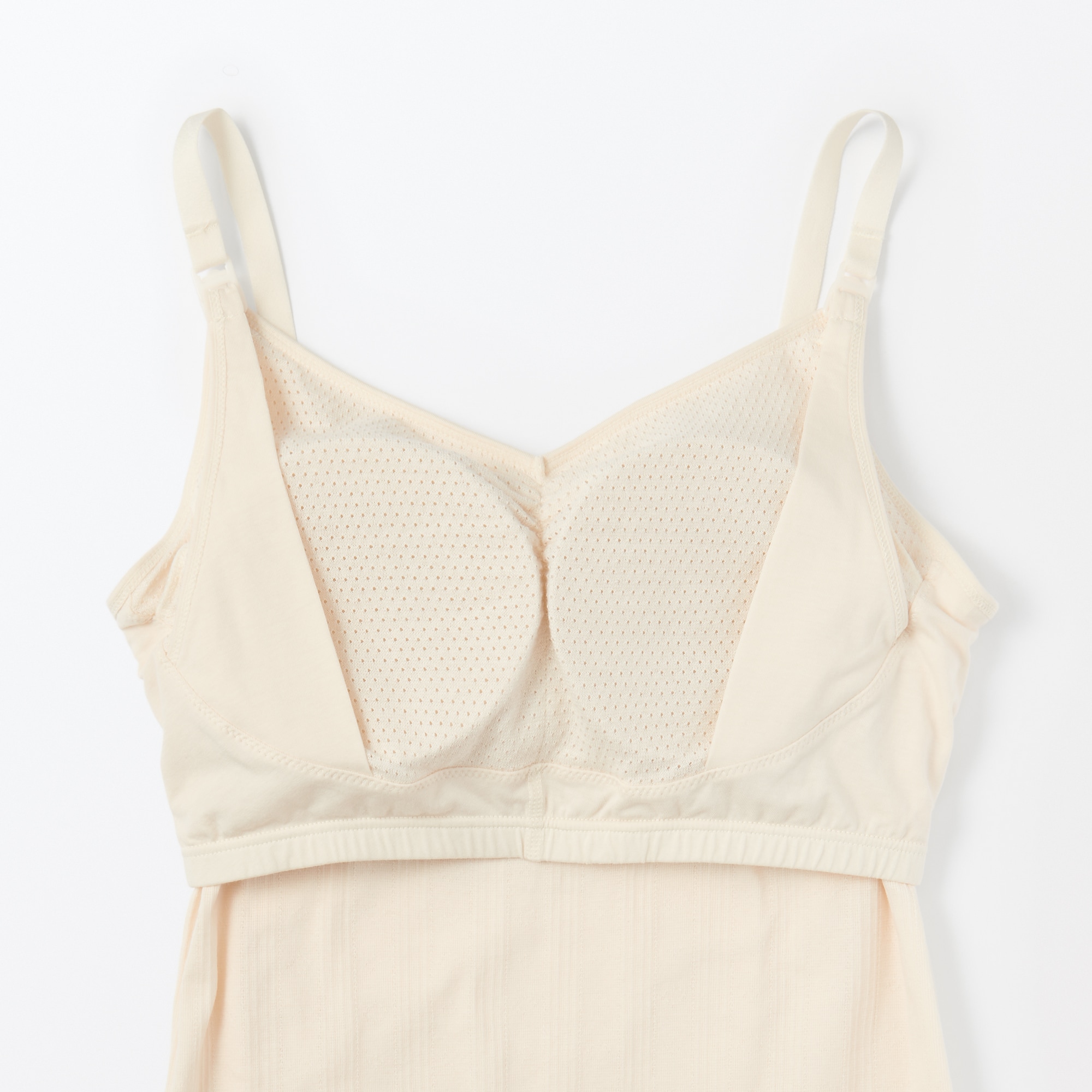 婦人　コットン混パターンメッシュ授乳に便利なブラキャミソール