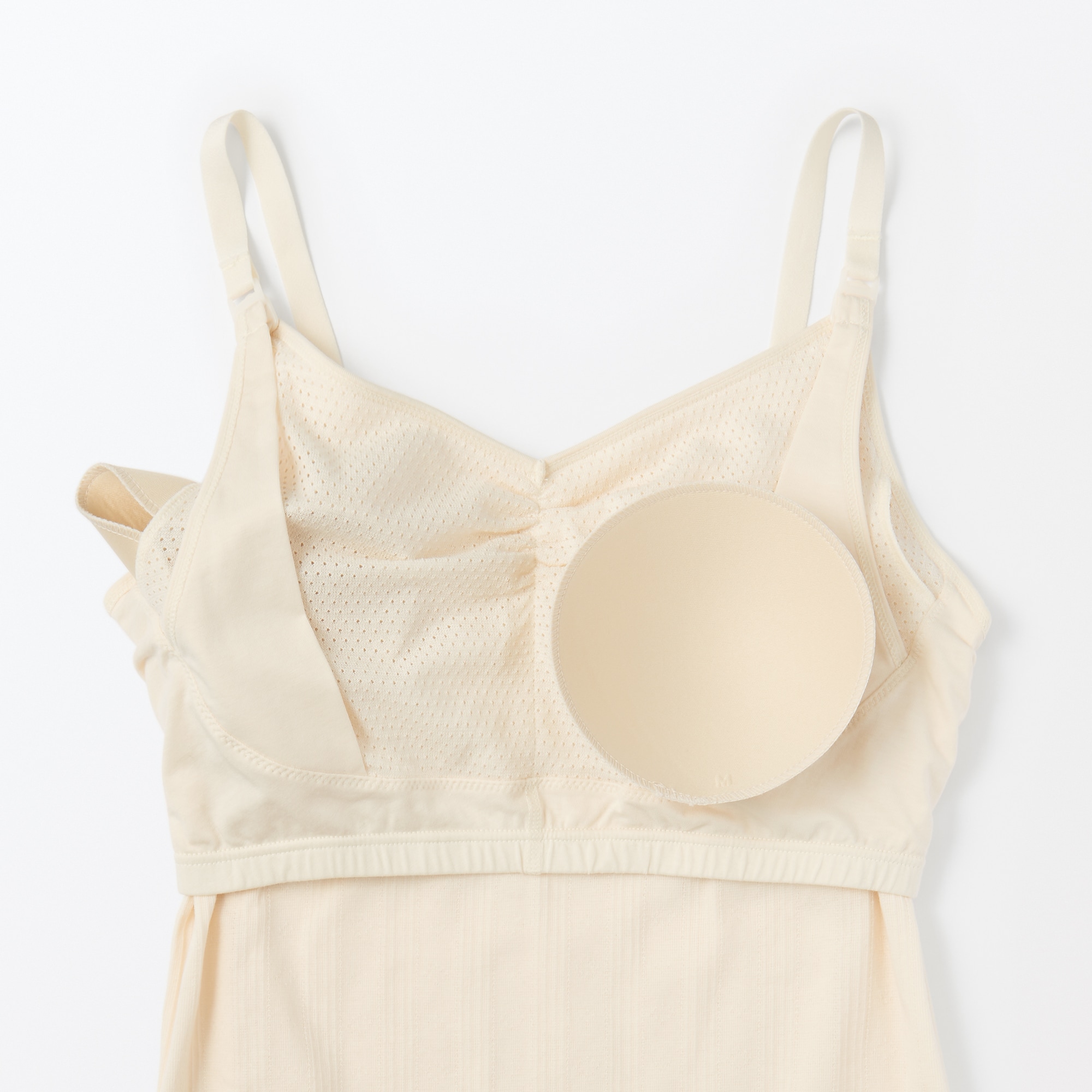 婦人　コットン混パターンメッシュ授乳に便利なブラキャミソール