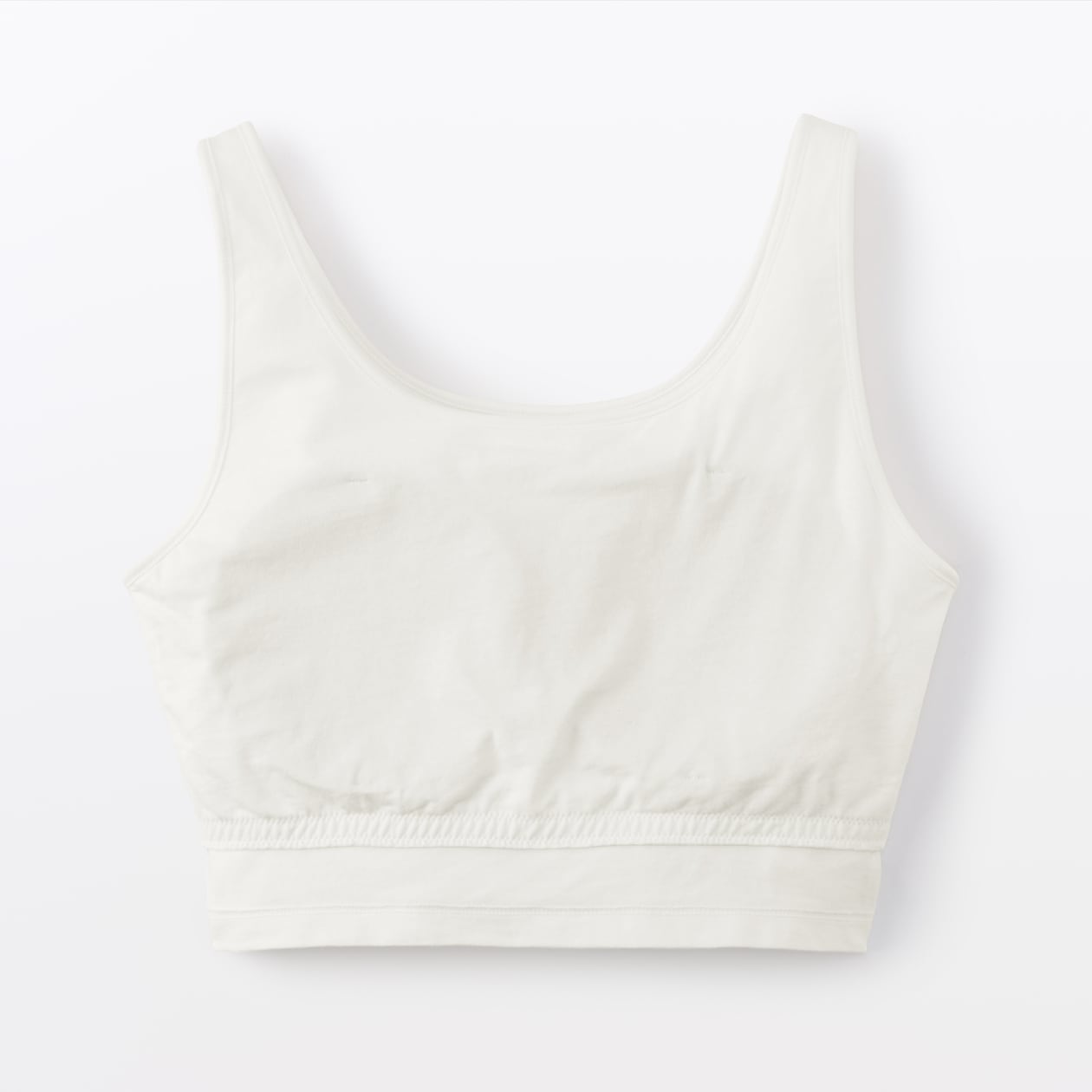 婦人　胸のボリュームをおさえる　ブラタンクトップハーフ丈