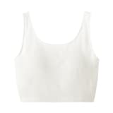 婦人　胸のボリュームをおさえる　ブラタンクトップハーフ丈