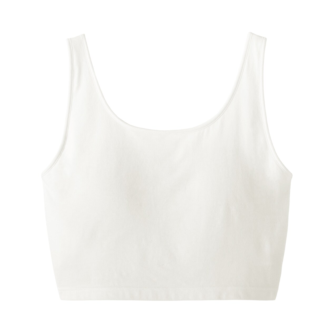 婦人　胸のボリュームをおさえる　ブラタンクトップハーフ丈