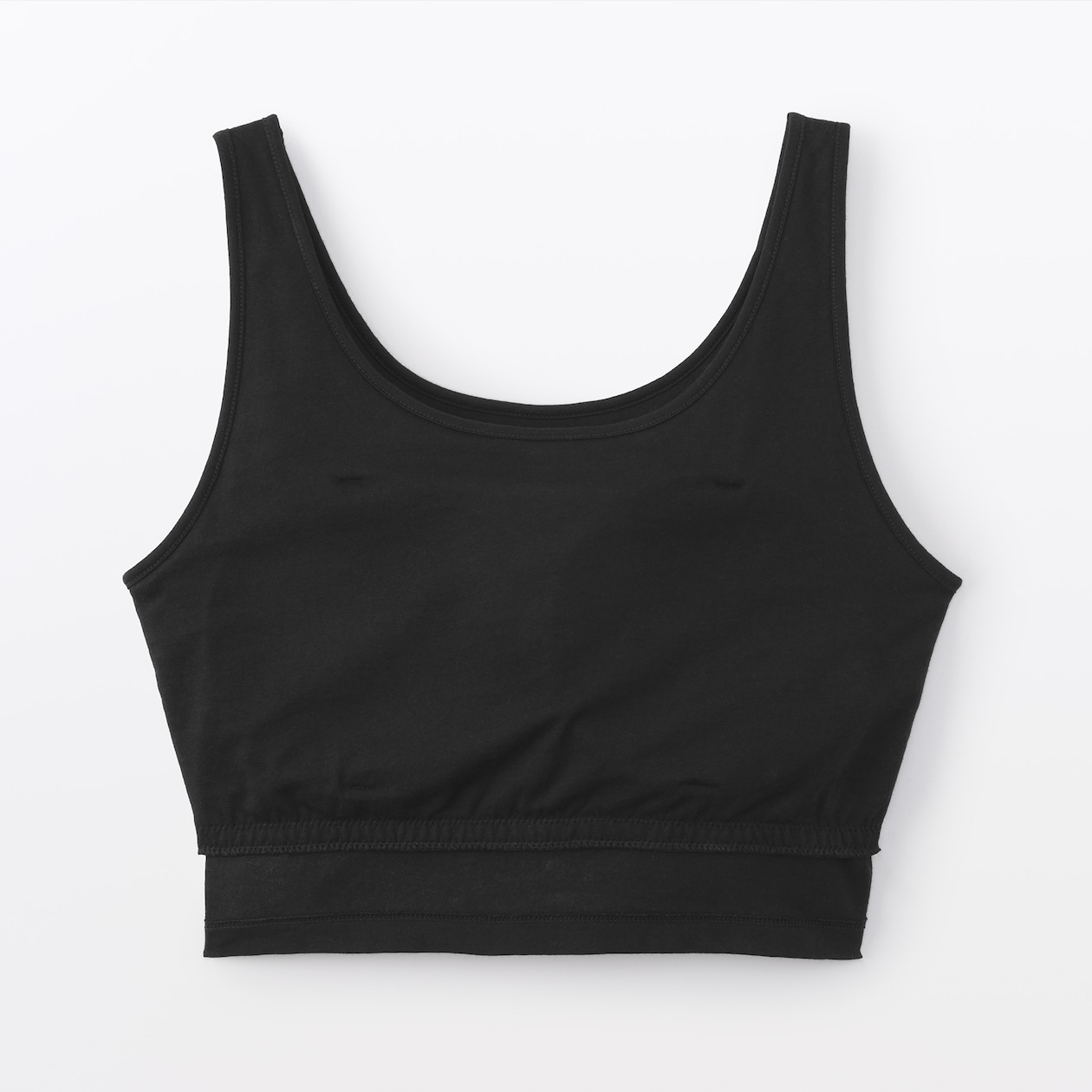 婦人　胸のボリュームをおさえる　ブラタンクトップハーフ丈