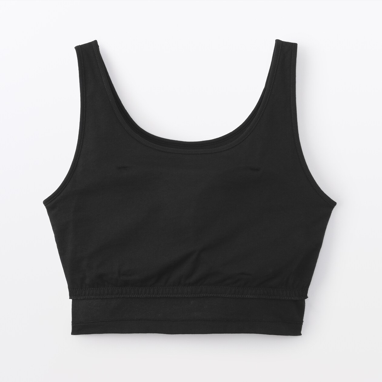 婦人　胸のボリュームをおさえる　ブラタンクトップハーフ丈