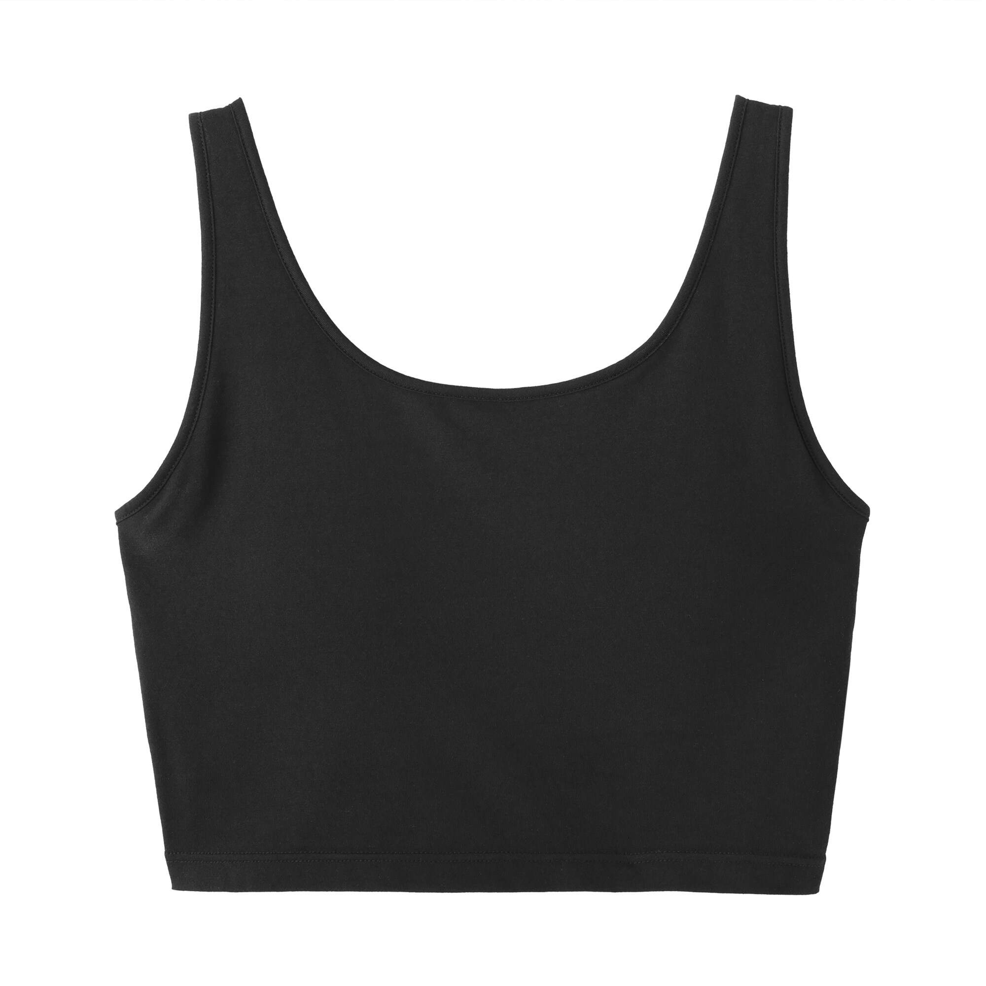 婦人　胸のボリュームをおさえる　ブラタンクトップハーフ丈