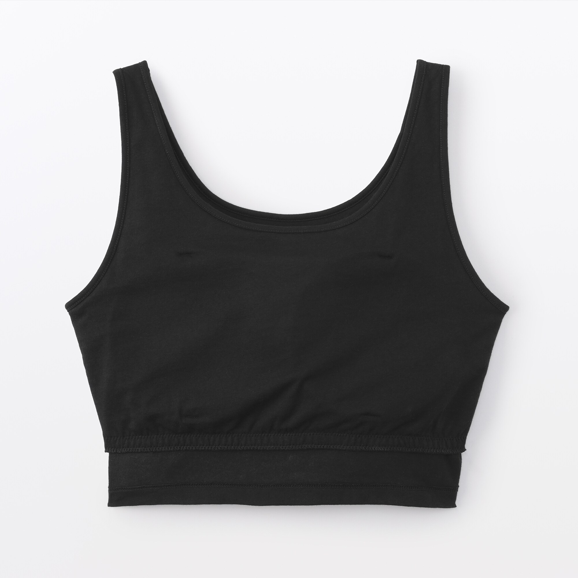 婦人　胸のボリュームをおさえる　ブラタンクトップハーフ丈