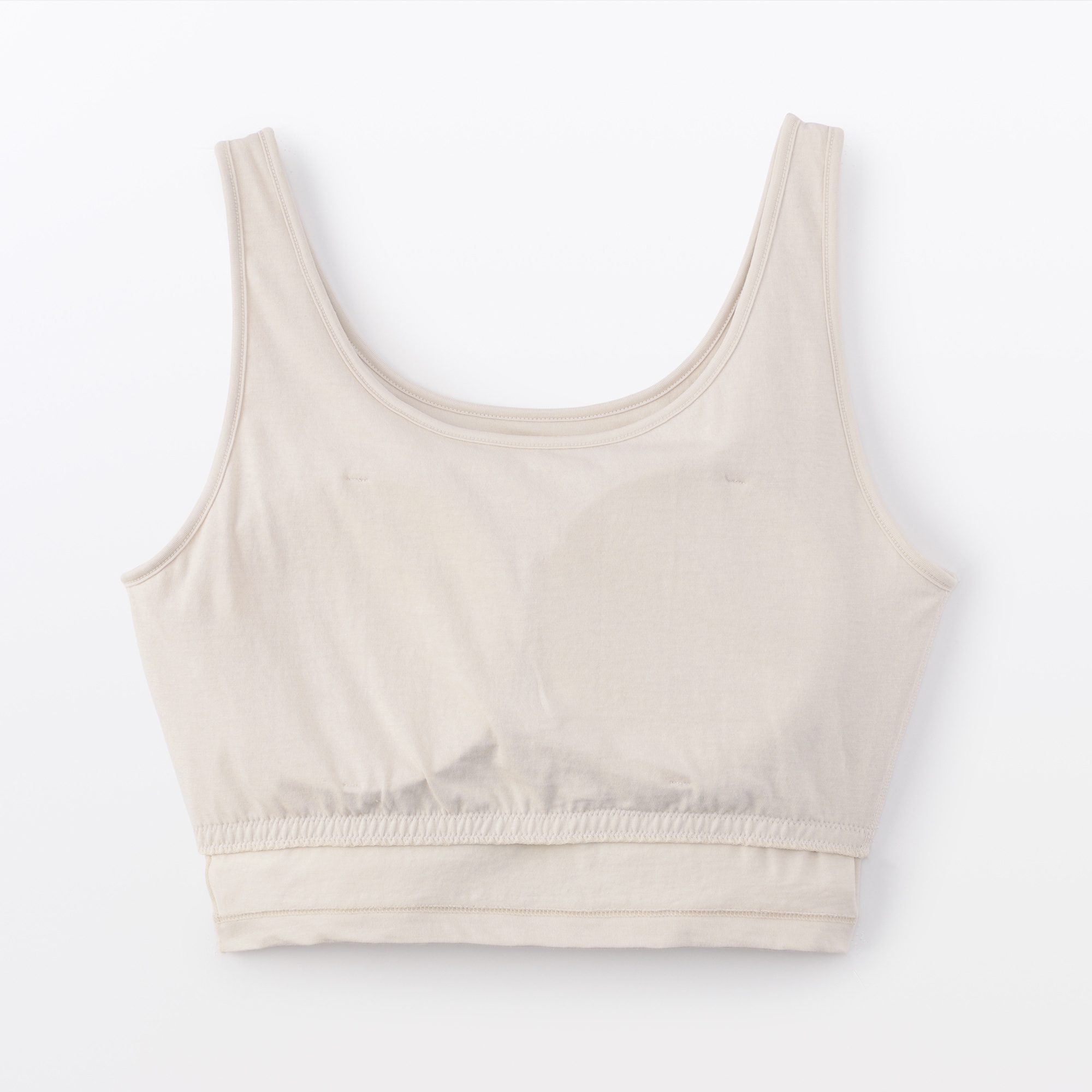 婦人　胸のボリュームをおさえる　ブラタンクトップハーフ丈