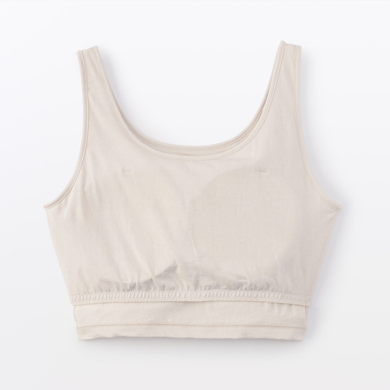 婦人　胸のボリュームをおさえる　ブラタンクトップハーフ丈