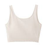 婦人　胸のボリュームをおさえる　ブラタンクトップハーフ丈