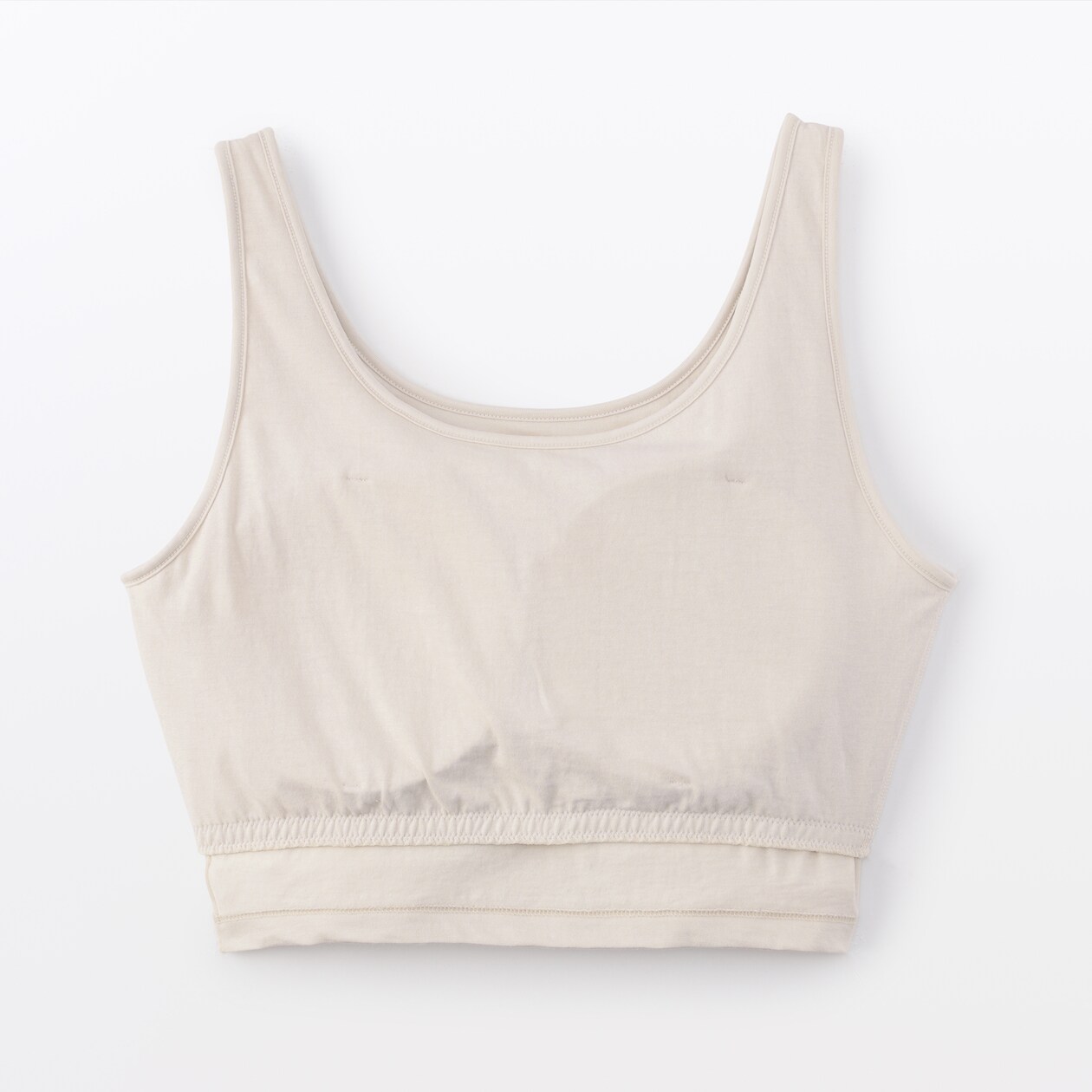 婦人　胸のボリュームをおさえる　ブラタンクトップハーフ丈