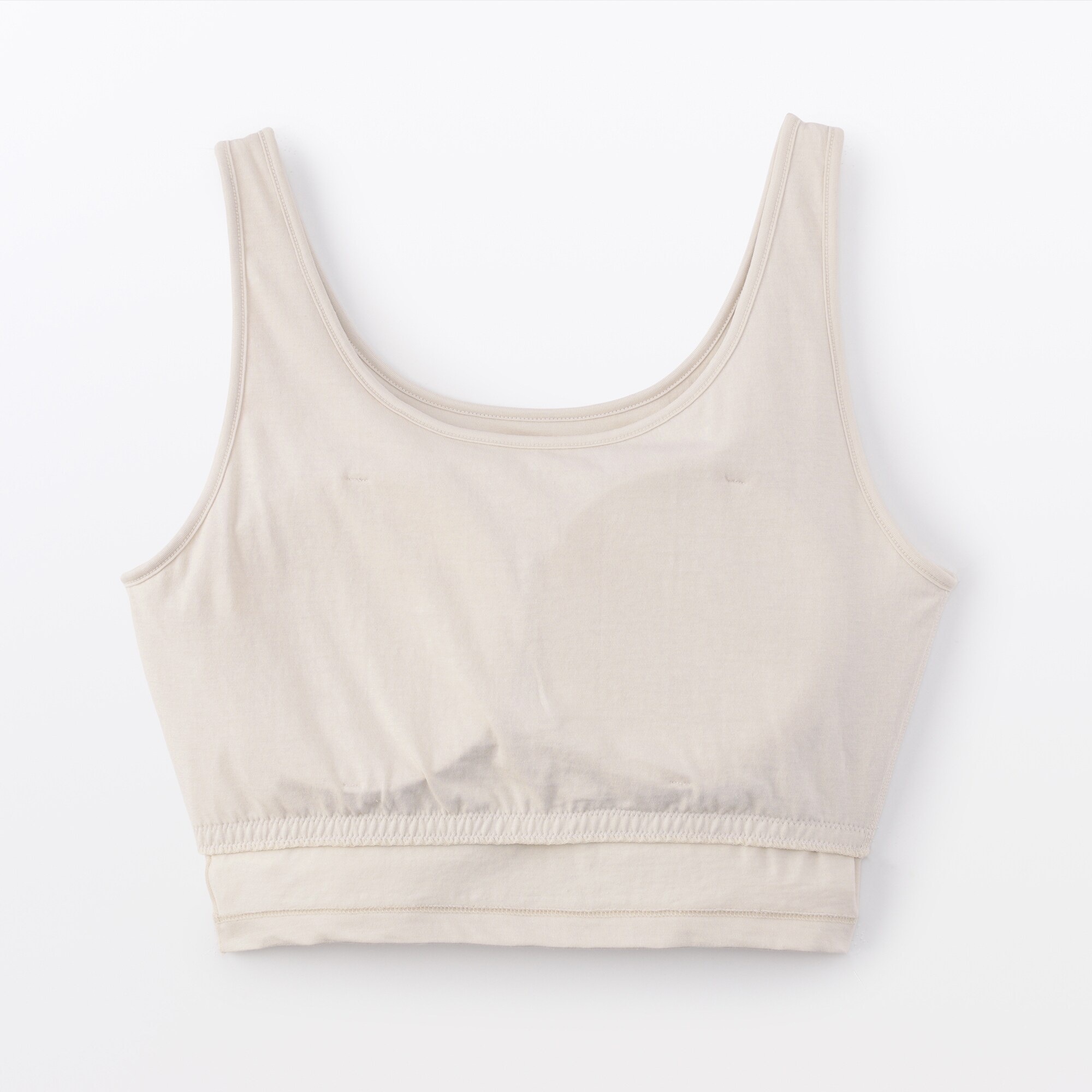 婦人　胸のボリュームをおさえる　ブラタンクトップハーフ丈