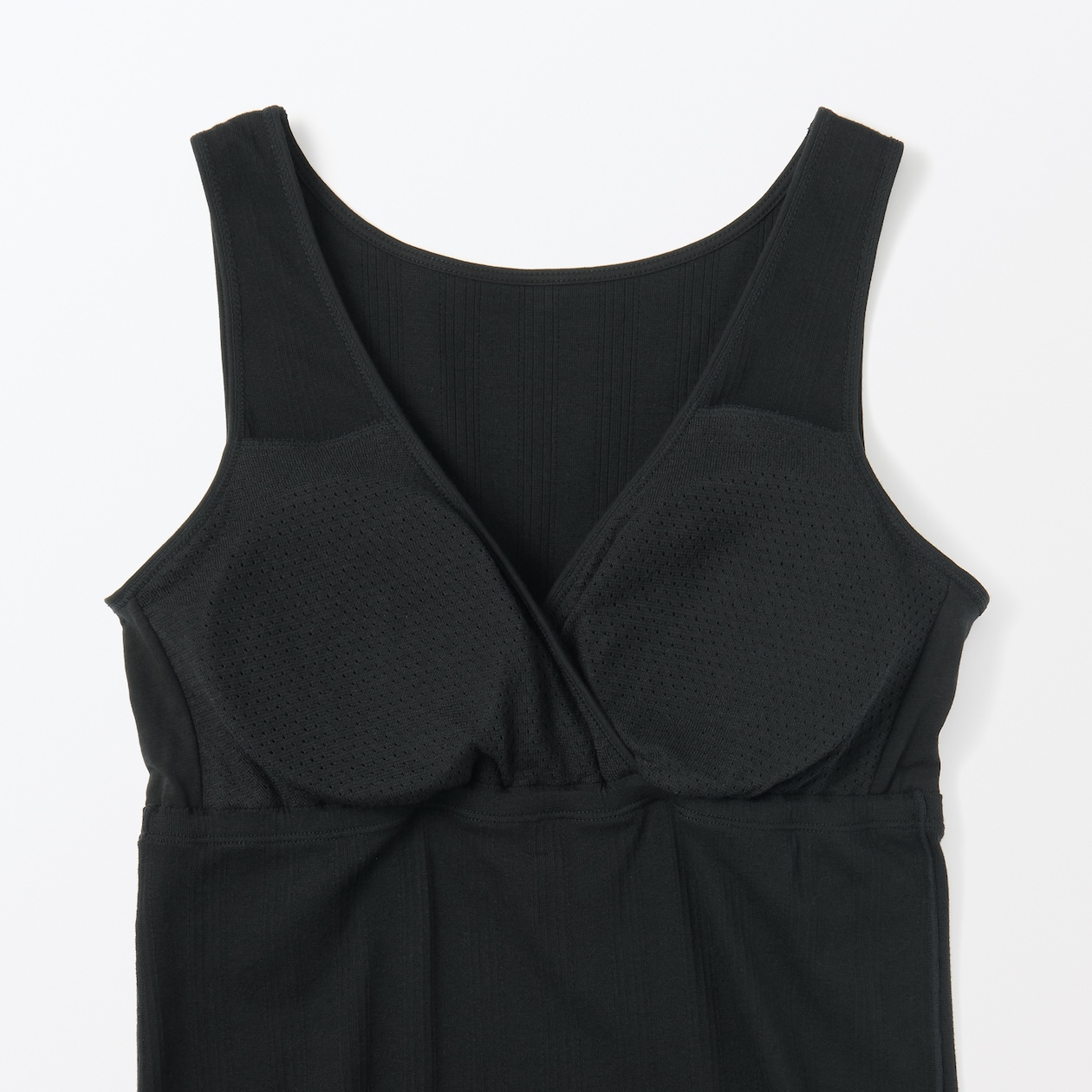 婦人　コットン混パターンメッシュ授乳に便利なブラタンクトップ